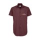 Chemise bordeaux  manches courtes en coton avec stretch pour hommes.