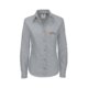 Blouse gris clair en coton mlang avec manches longues et patte de boutonnage.