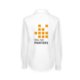 Blouse blanche pour femmes en mlange de coton avec manches longues.