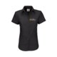 Blouse Oxford noire  manches courtes et patte boutonne.