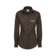 Blouse marron fonc en mlange de coton  manches longues.