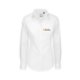 Blouse blanche pour femme en mlange de coton  manches longues.