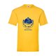 T-shirt jaune en coton avec manches courtes et encolure ras du cou.