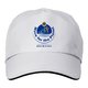 Casquette blanche en tissu avec visire pr-courbe.