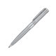 Stylo  bille en mtal argent avec clip et bouton poussoir.
