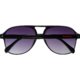 Lunettes de soleil noires style aviateur avec verres teintés.