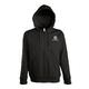 Sweat � capuche noir en m�lange de coton avec fermeture �clair int�grale.