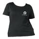 T-shirt noir pour femmes en coton bio avec manches courtes.