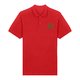 Polo rouge en coton biologique pour hommes.