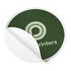 Autocollant rond en papier de format personnalis.