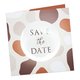 Carte de mariage en papier avec vernis UV partiel.