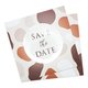 Carte de mariage carre en papier avec vernis UV partiel.