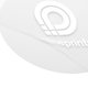 Autocollant blanc en papier de forme personnalise.