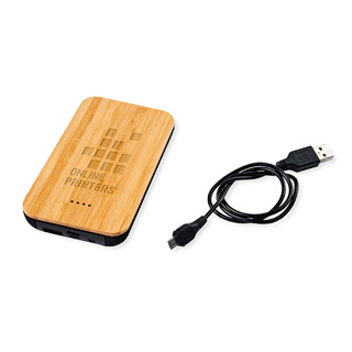 Chargeur  induction et powerbank 6000mAh en bambou/tissu Future
