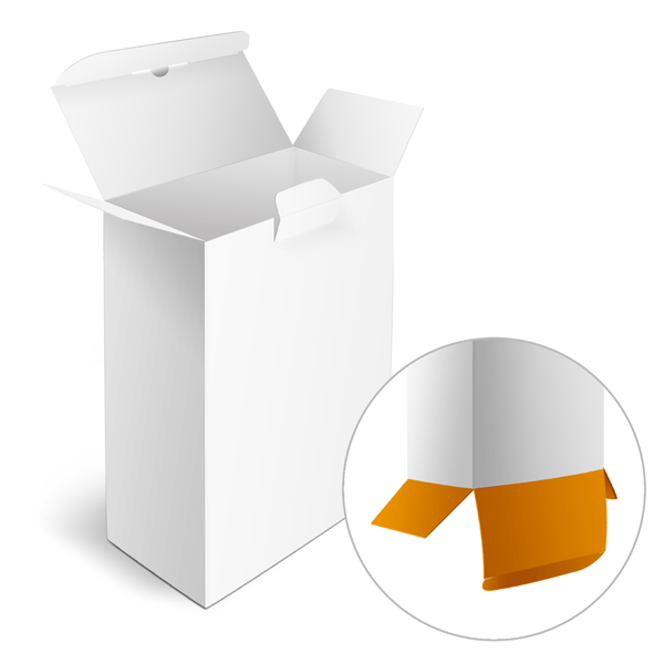 Boîtes pliantes à onglet de verrouillage, non imprimé