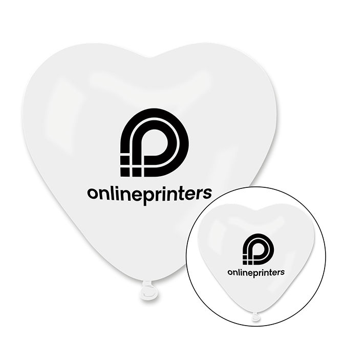 Ballons coeur, impression recto/verso