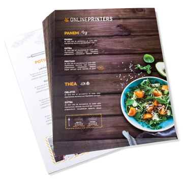 Image Mettez votre offre en sc&egrave;ne : avec des cartes de menu pli&eacute;es A5