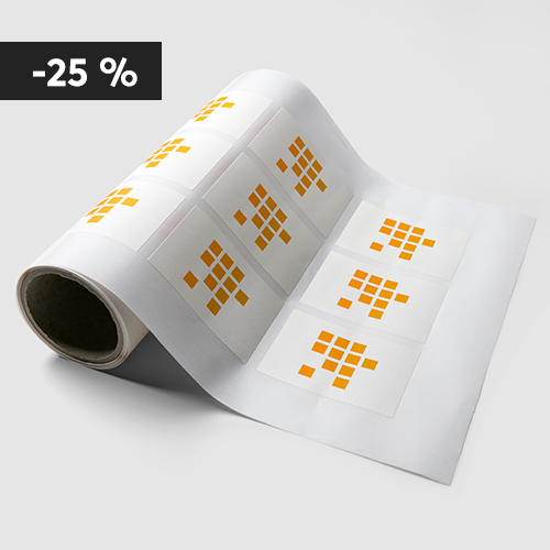 Étiquettes adhésives de forme carrée, papier offset de 70 g/m