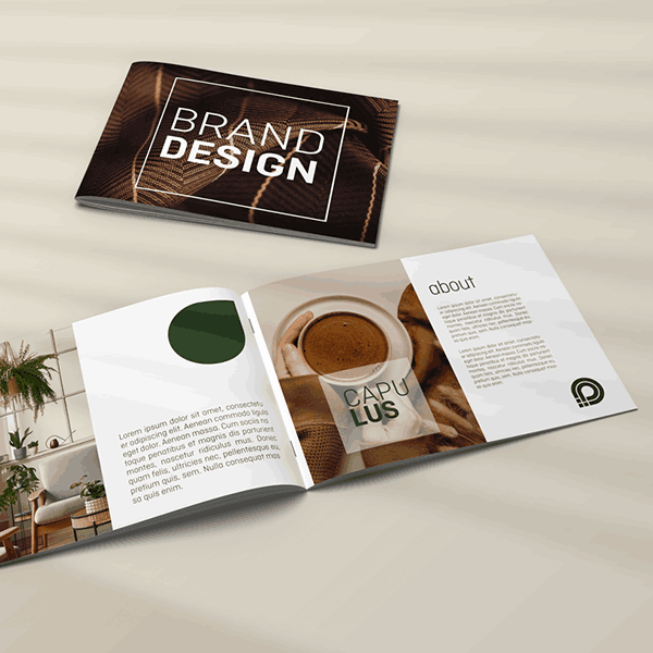 Image Brochure ouverte au design corporate