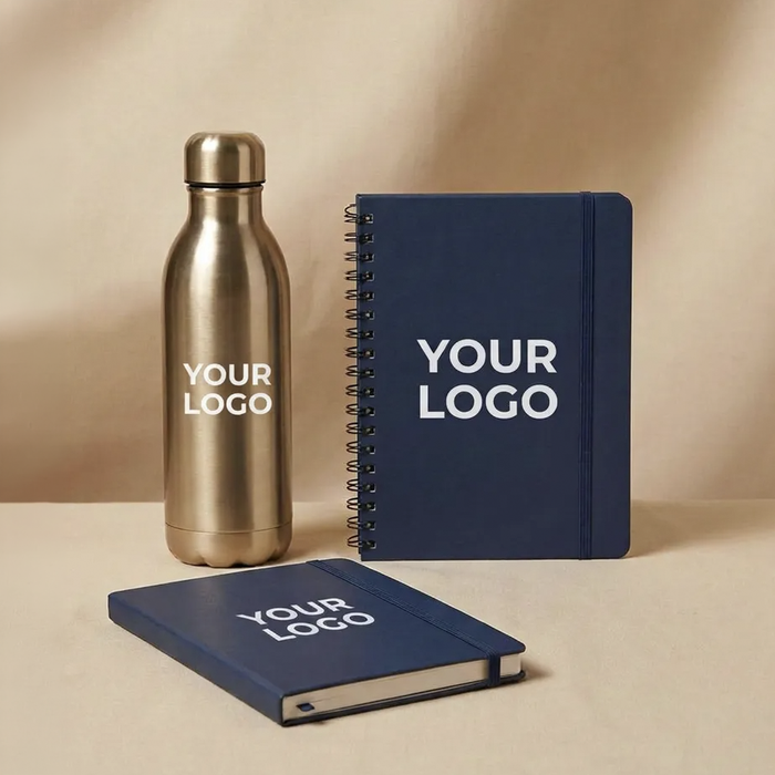 Image Gourde et carnets de notes avec logo