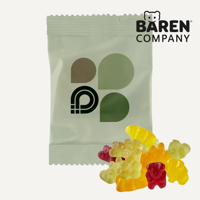 Image Bonbons g�lifi�s v�ganes dans un sachet publicitaire imprim�