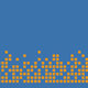 pixel orange sur fond bleu