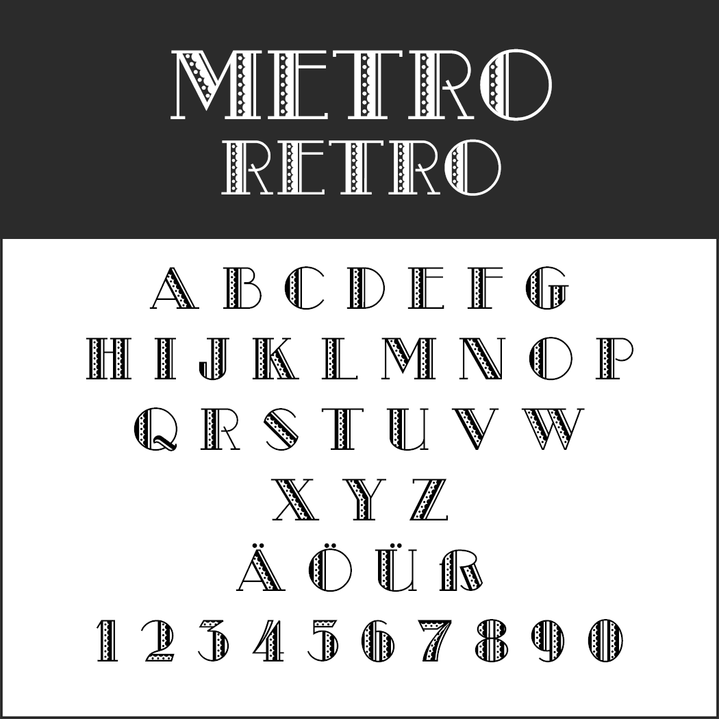 Vintage Fonts – années 20 – Metro Retro