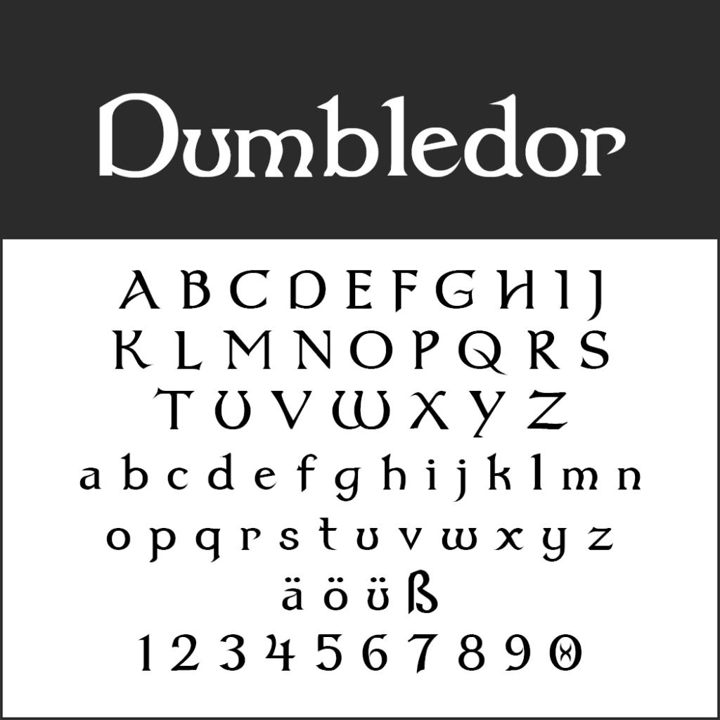 Harry Potter font Dumbledor