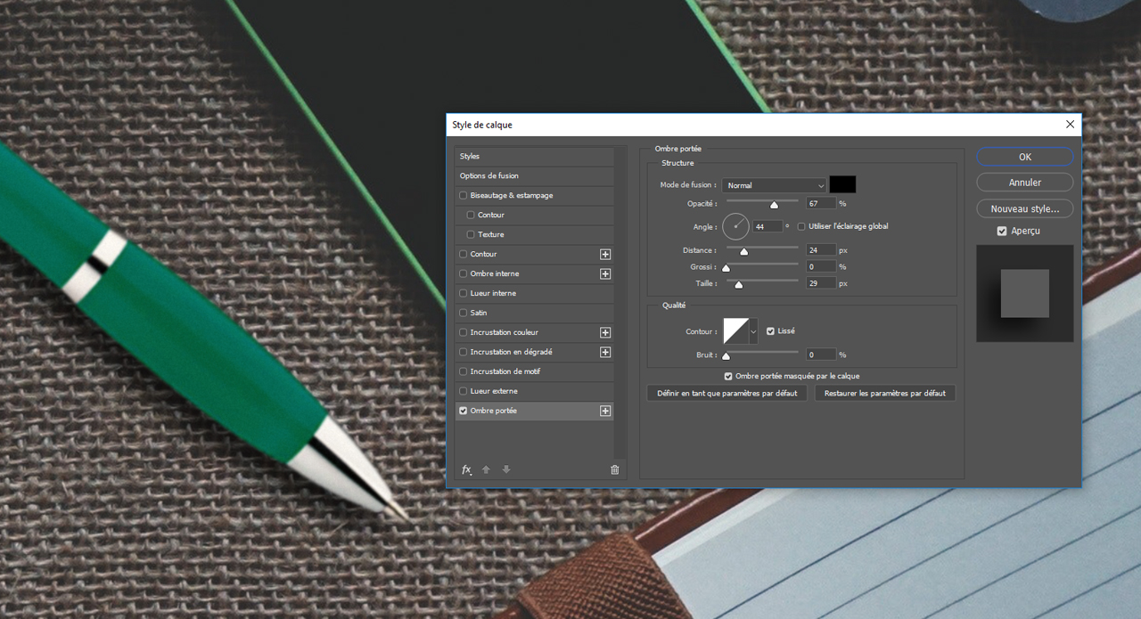 Crer une ombre dans Photoshop - Tutoriel de base sur Photoshop