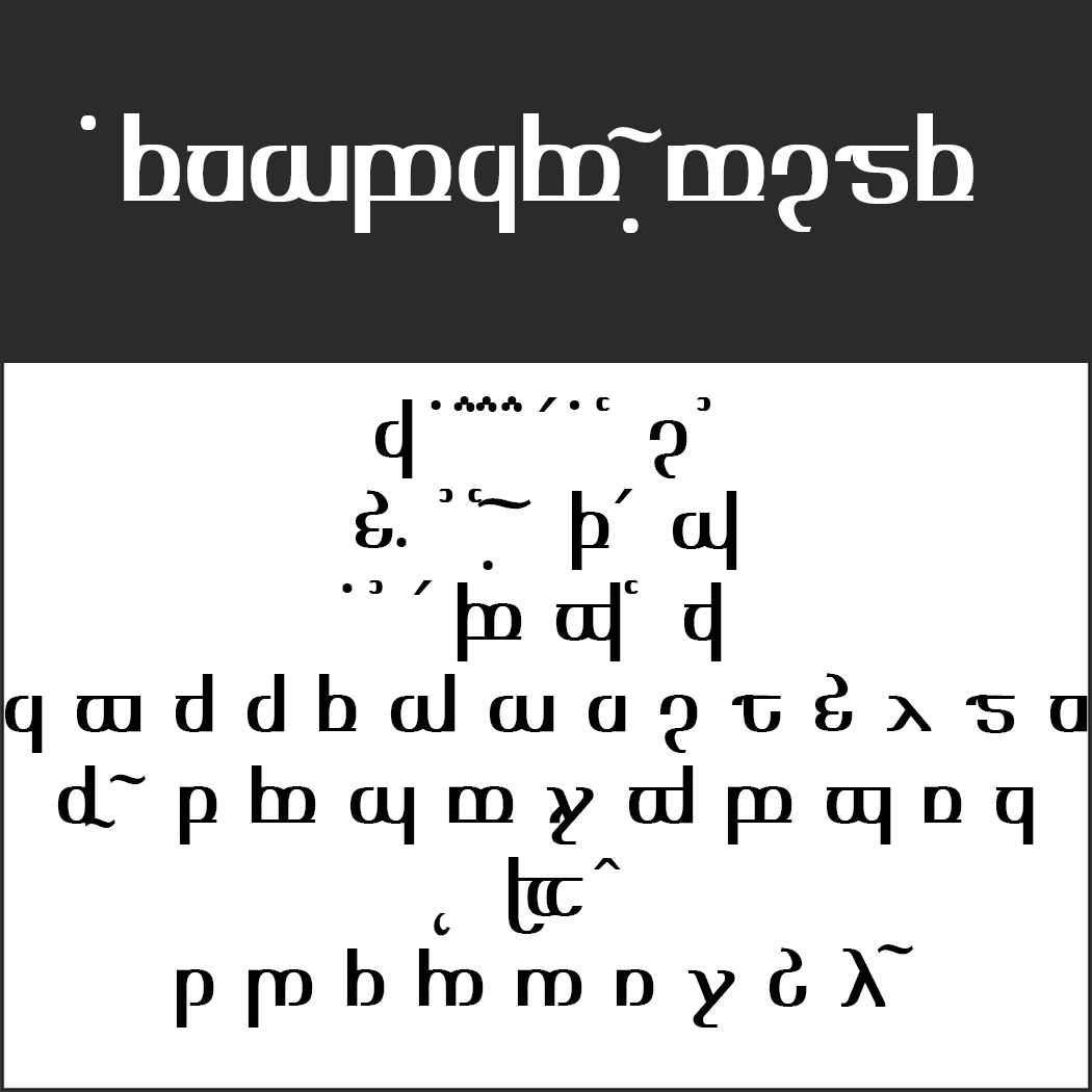 Une image en noir et blanc présente un texte stylisé Herr der Ringe Schrift dans une écriture inconnue sur un fond noir en haut et un fond blanc en bas, ressemblant à un message artistique ou codé.