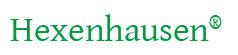 L'image affiche le mot « Hexenhausen » en texte vert avec un symbole de marque déposée en haut à droite.