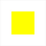 Un carré jaune vif centré sur un fond blanc.